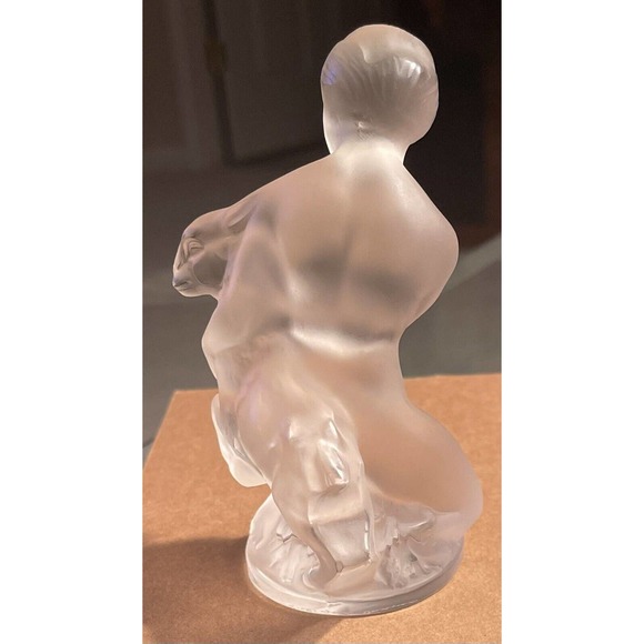 Lalique Crystal 1993 "Diana The Huntress with Fawn" 4.5" Tall Opaque Vintage - Picture 4 of 9